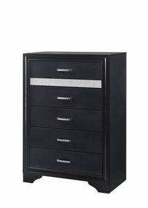 Miranda Transitional Black Five-Drawer Chest