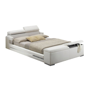 Layla White PU Queen Bed