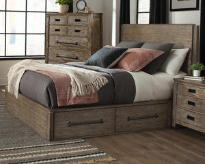 Meester Rustic Barn Door Eastern King Bed