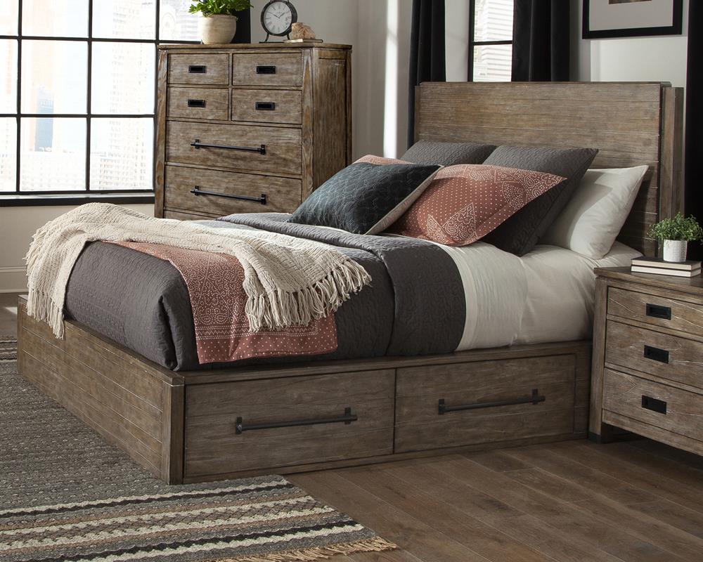 Meester Rustic Barn Door Eastern King Bed