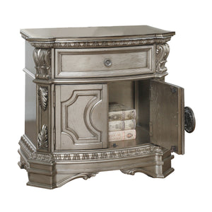 Northville Antique Silver Nightstand (WOOD TOP)