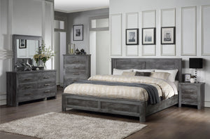 Vidalia Rustic Gray Oak Queen Bed