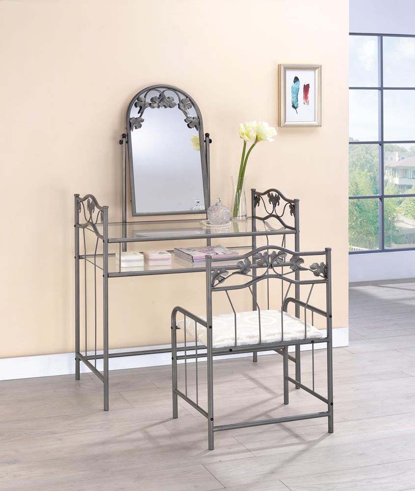 Transitional Nickel Bronze Vanity Set