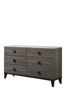 Avantika Faux Marble & Rustic Gray Oak Dresser