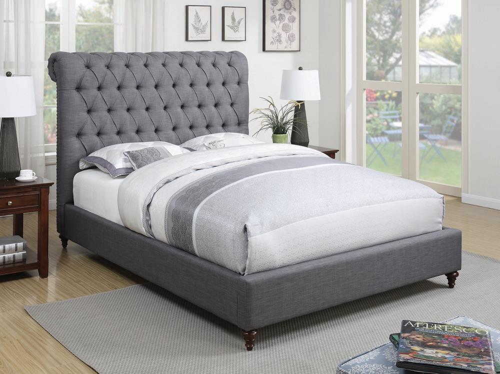 Devon Grey Upholstered Full Bed