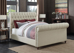 Gresham Beige Upholstered King Bed