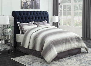 Gresham Navy Blue Upholstered Queen Bed