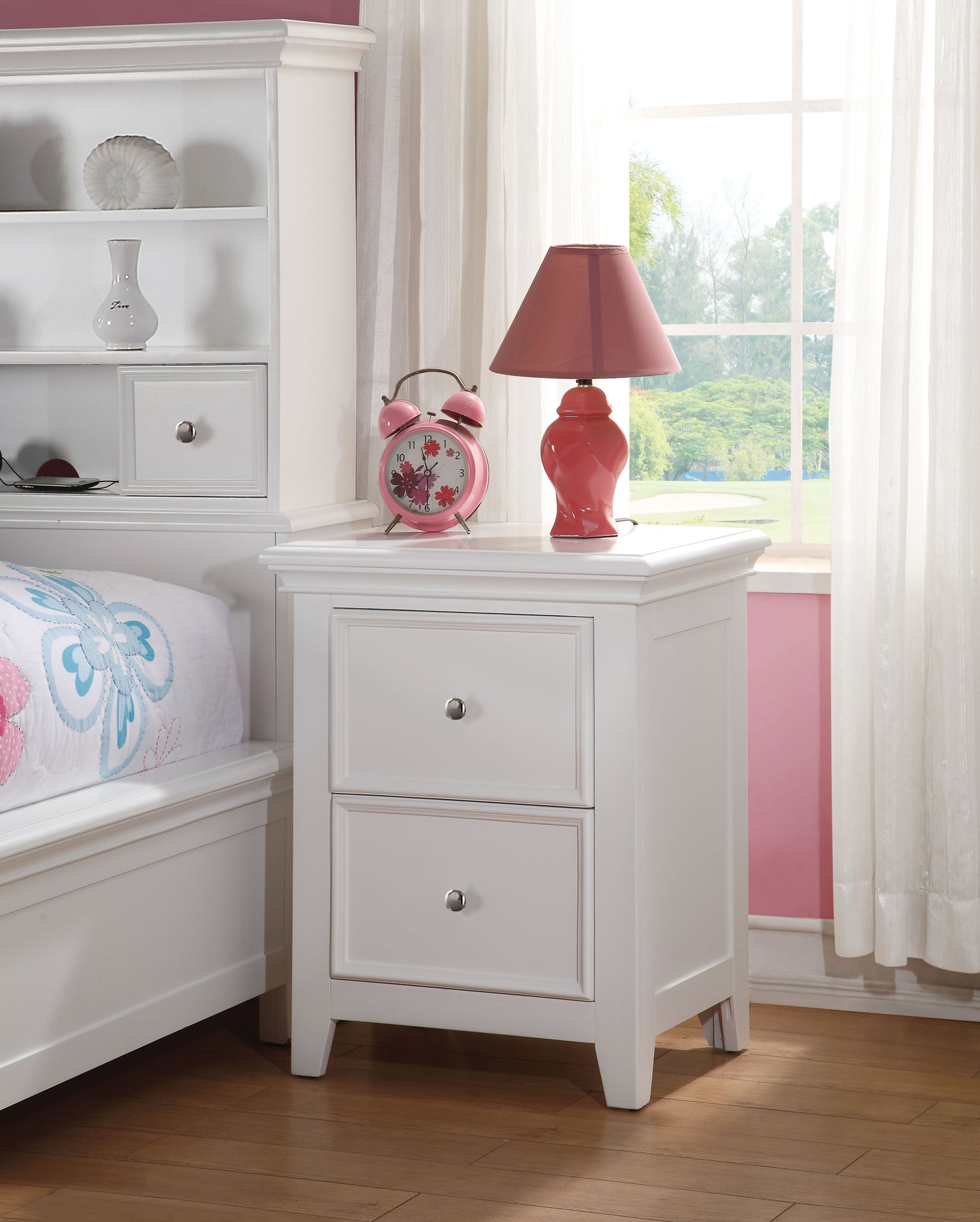 Lacey White Nightstand (2 DRAWERS)