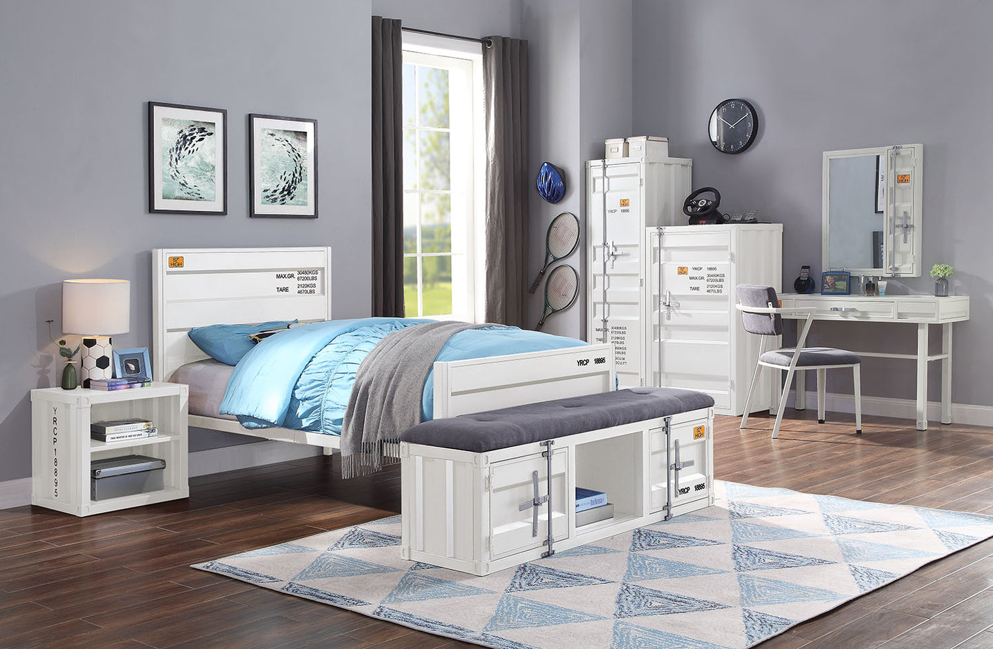 Cargo White Twin Bed