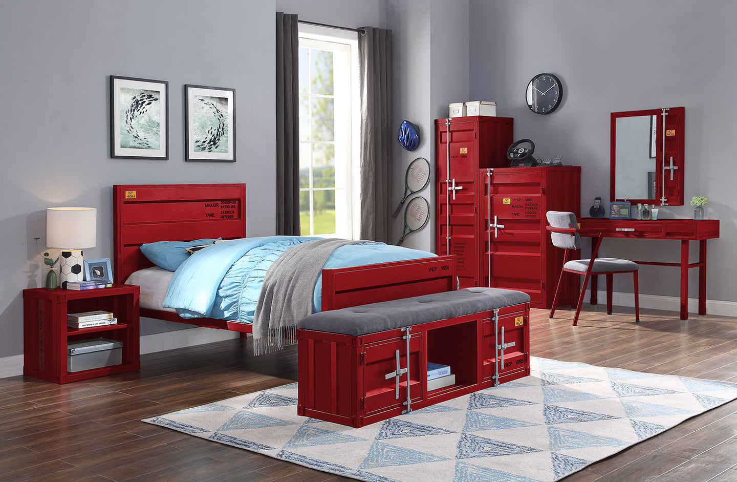 Cargo Red Twin Bed