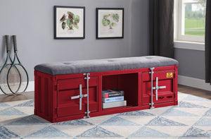 Cargo Gray Fabric & Red Bench (Storage)