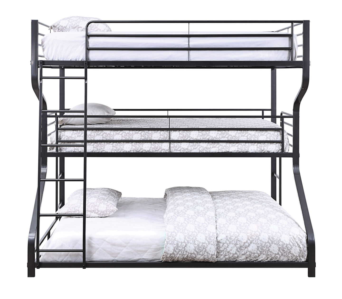 Caius II Gunmetal Bunk Bed (Triple Full/Twin/Queen)