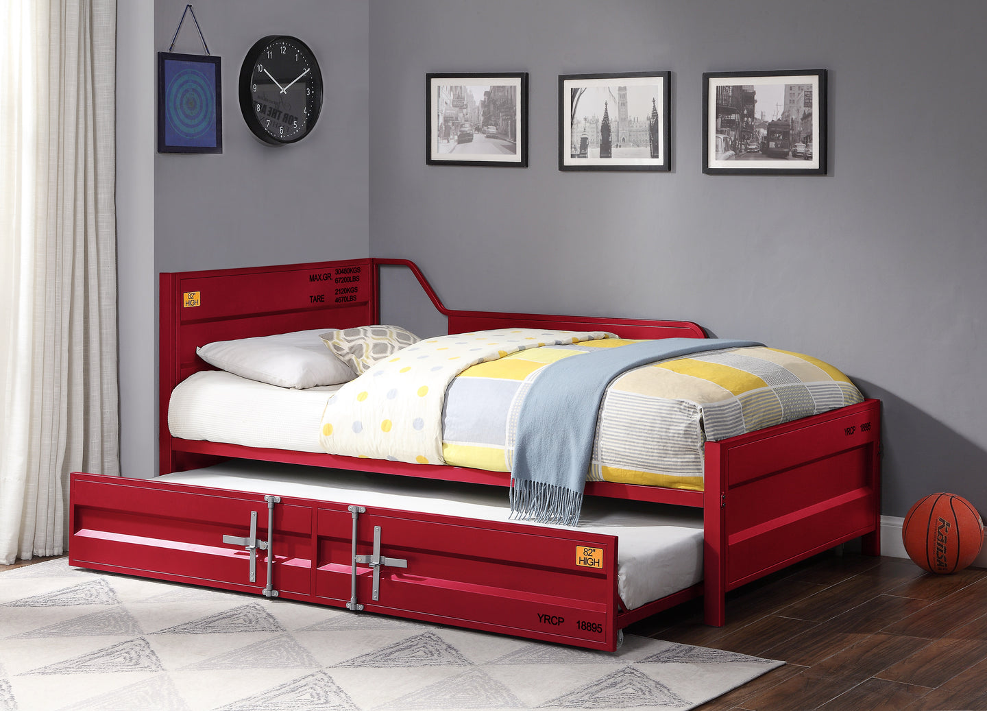 Cargo Red Daybed & Trundle (Twin Size)