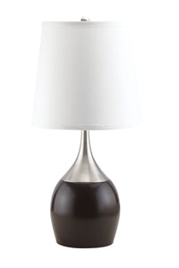 Willow Brushed Silver, Espresso Table Lamp