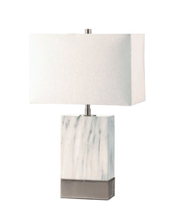 Libe White & Brushed Nickel Table Lamp