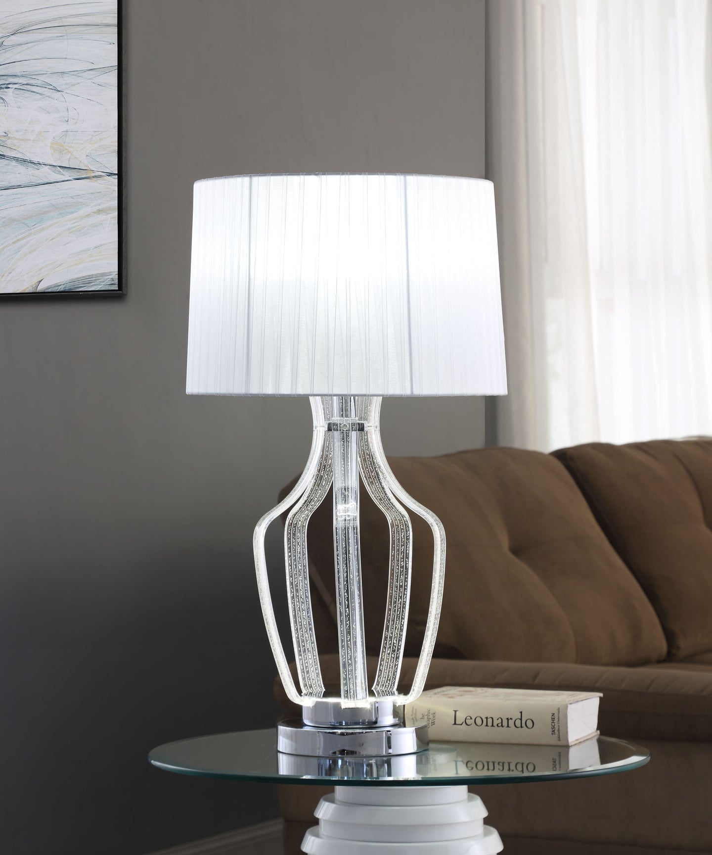 Mathilda Clear Acrylic & Chrome Table Lamp
