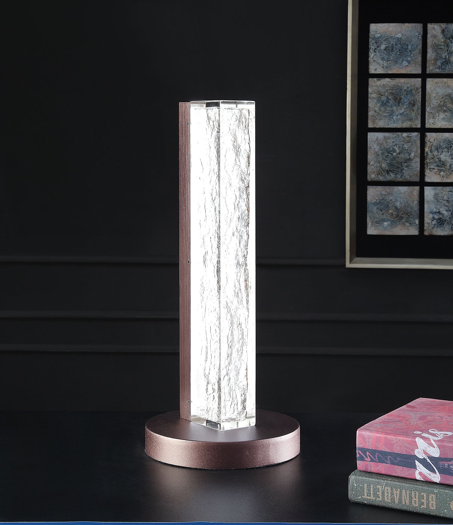 Vreni Clear & Brown Table Lamp