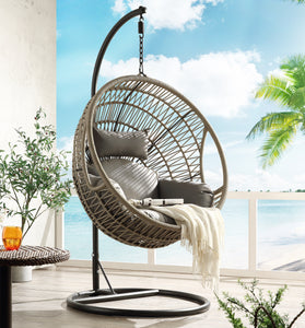 Vasant Fabric & Rope Patio Swing Chair with Stand