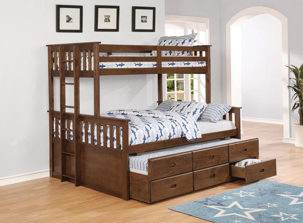 Atkin Weathered Walnut Twin-over-Full Bunk Bed