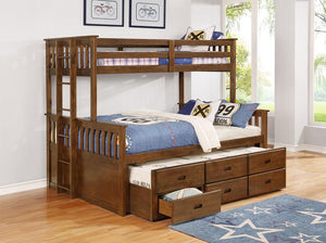 Atkin Weathered Walnut Twin XL-over-Queen Bunk Bed