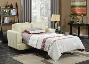 Samuel Transitional Cream Loveseat Sleeper