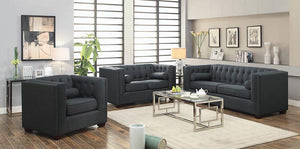 Cairns Transitional Charcoal Three-Piece Living Room Set