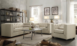 Cairns Transitional Beige Three-Piece Living Room Set