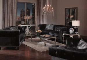 Reventlow Formal Black Three-Piece Living Room Set