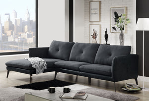 Harun Gray Fabric & PU Sectional Sofa