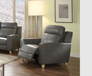 Cayden Gray Leather-Aire Match Recliner (Power Motion)