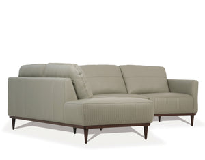 Tampa Airy Green Leather Sectional Sofa