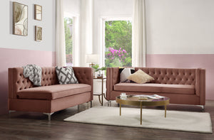 Rhett Dusty Pink Velvet Sectional Sofa