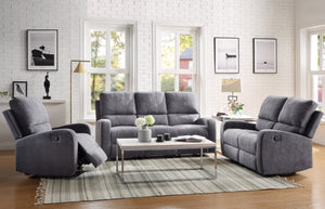 Livino Gray Fabric Sofa (Motion)