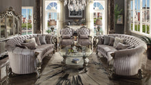 Load image into Gallery viewer, Versailles Velvet &amp; Antique Platinum Sofa w/5 Pillows
