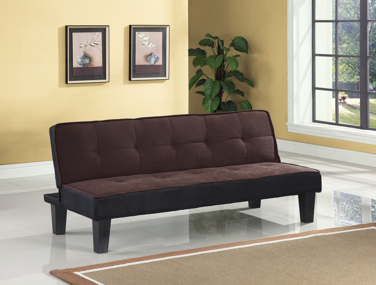 Hamar Chocolate Flannel Fabric Adjustable Sofa