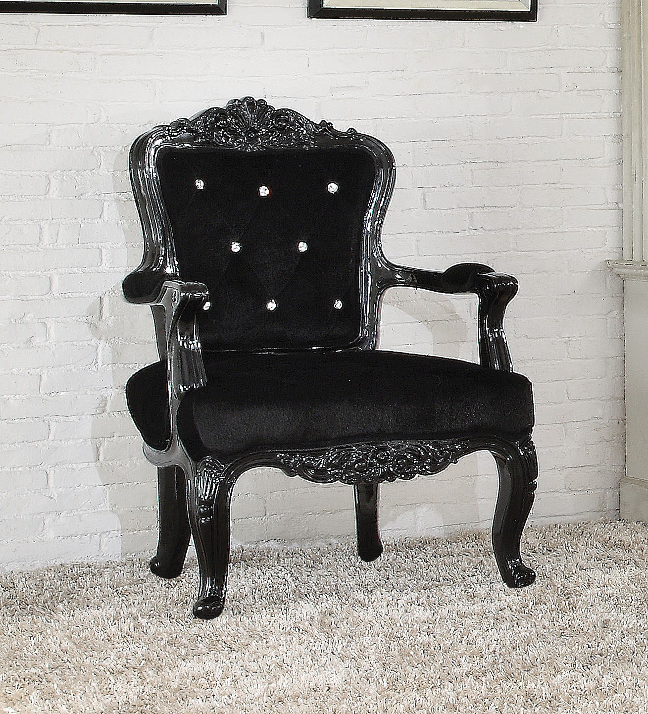 Pascal Black Frame & PU Accent Chair