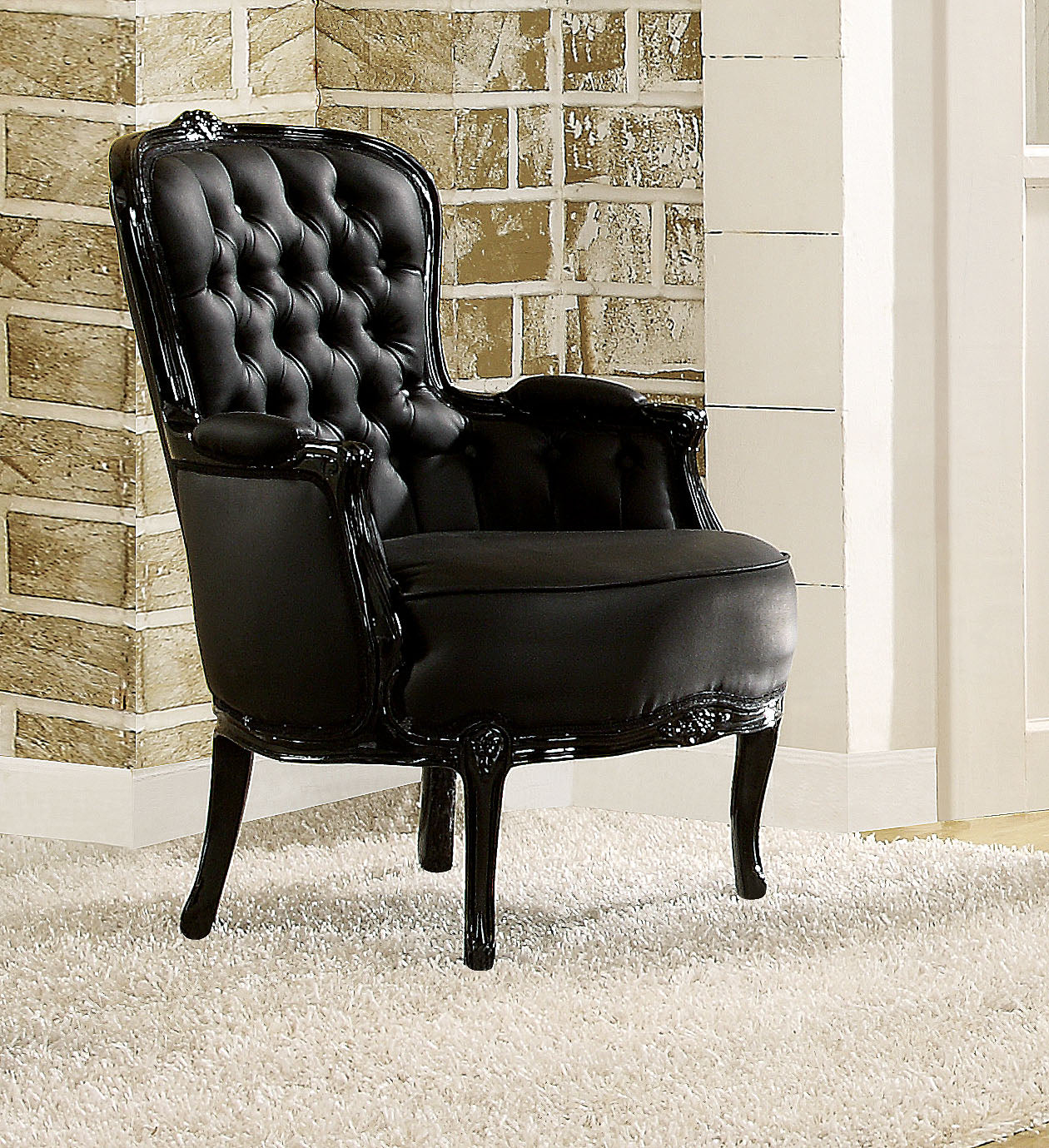 Cain Black Accent Chair