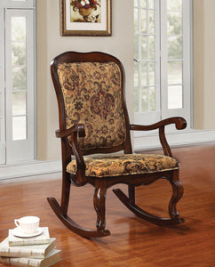 Sharan Fabric & Cherry Rocking Chair