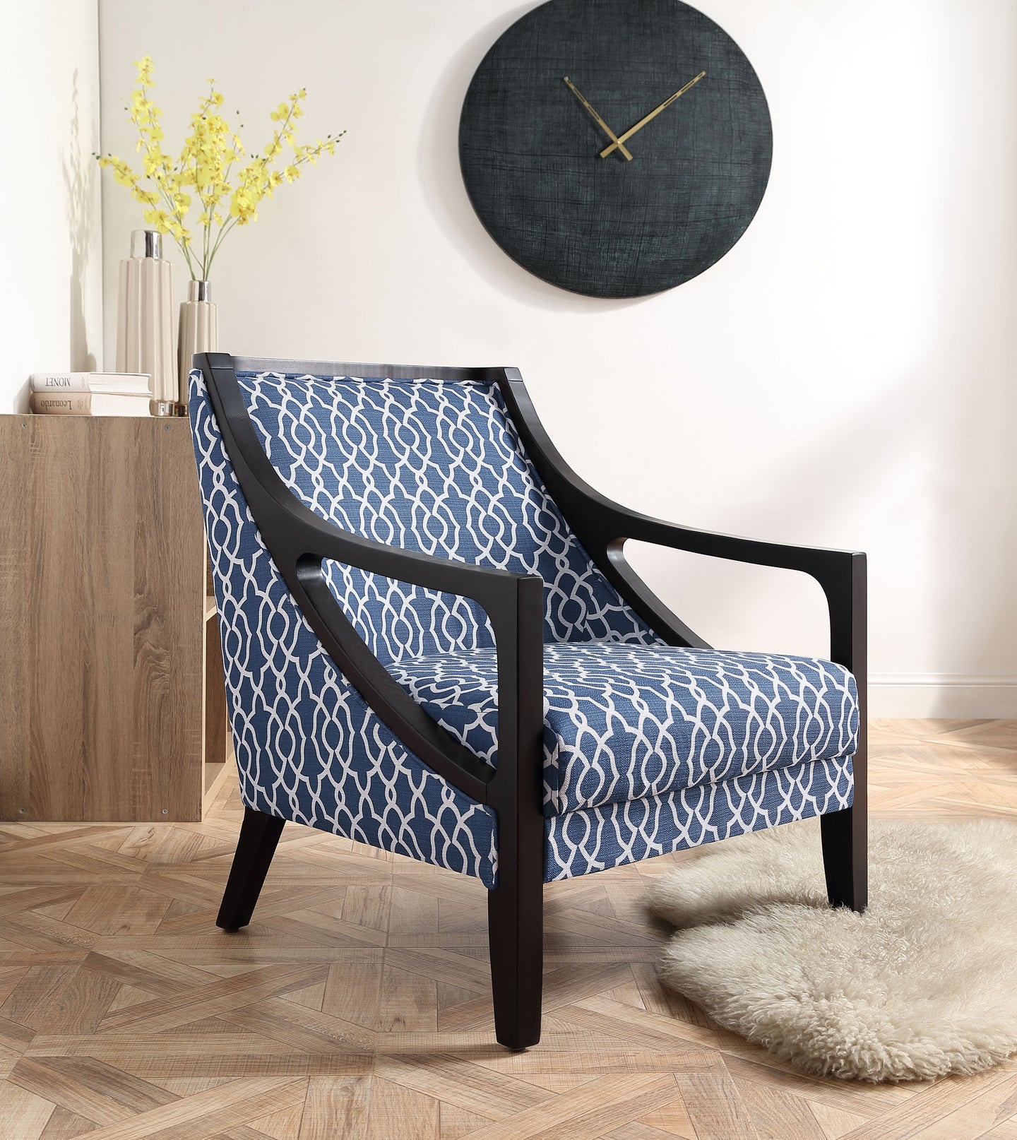 Janiya Blue Fabric Accent Chair