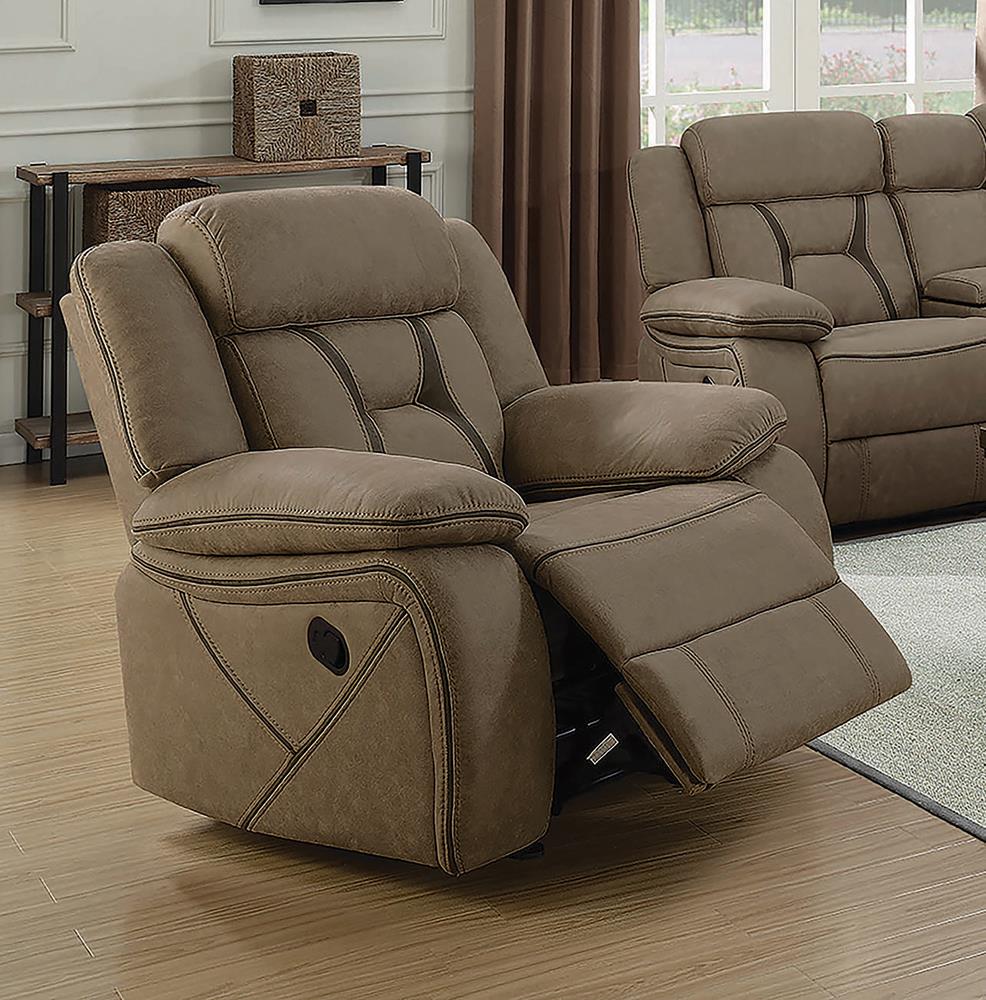 Houston Casual Tan Glider Recliner