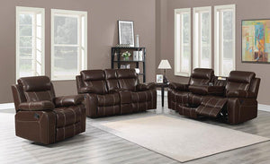 Myleene Chestnut Leather Three-Piece Living Room Set