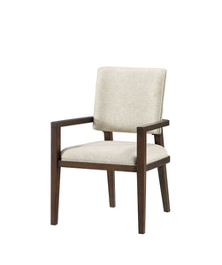 Niamey Fabric & Walnut Arm Chair