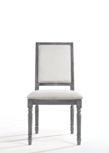Leventis Cream Linen & Weathered Gray Side Chair