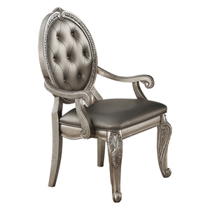 Northville PU & Antique Silver Arm Chair