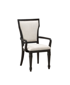 Lorenzo Fabric & Espresso Arm Chair