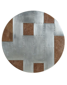 Brancaster Retro Brown Top Grain Leather & Aluminum Bar Table