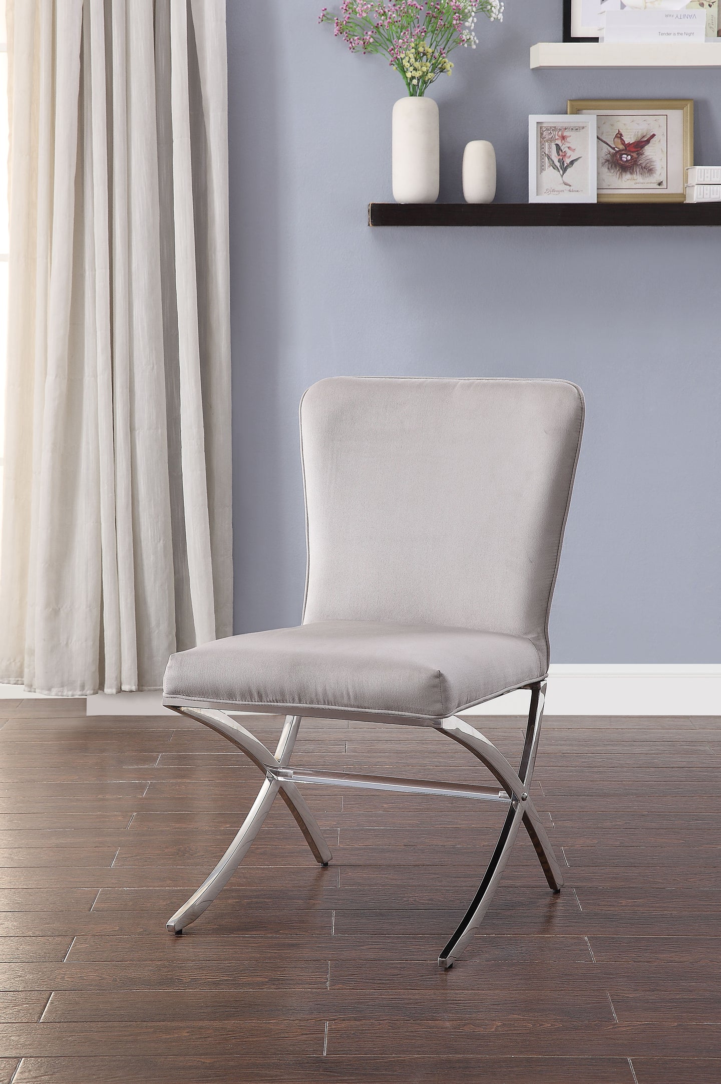 Daire Velvet & Chrome Side Chair