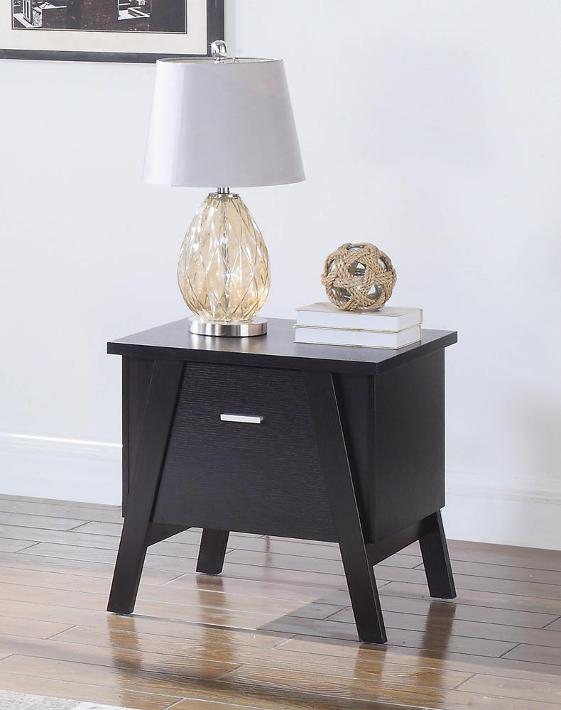 Mid-Century Modern Red Cocoa One-Drawer End Table