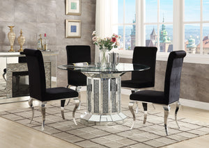 Noralie Mirrored & Faux Diamonds Dining Table