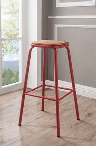 Scarus Natural & Red Bar Stool